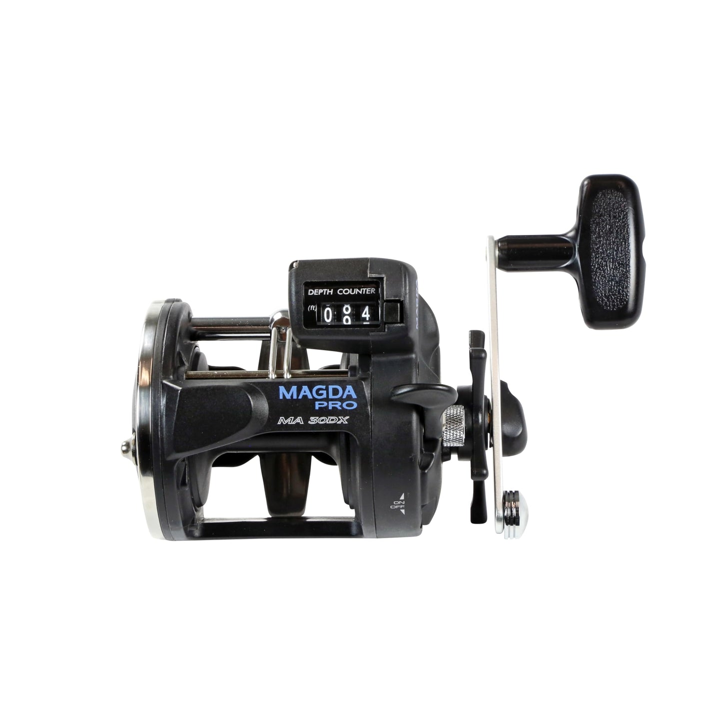 Okuma Magda Pro Line Counter Levelwind Trolling Reel, Small, Black/Silver, MA-30DX