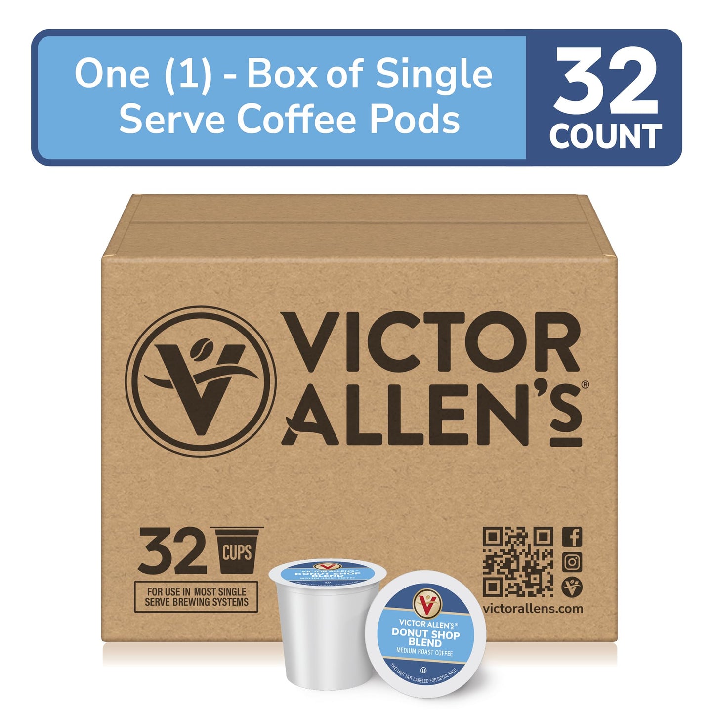 Victor Allen's Coffee Variety Pack (Morning Blend, 100% Colombian, Donut Shop Blend, and Italian Roast), 80 Count, Single Serve Coffee Pods for Keurig K-Cup Brewers