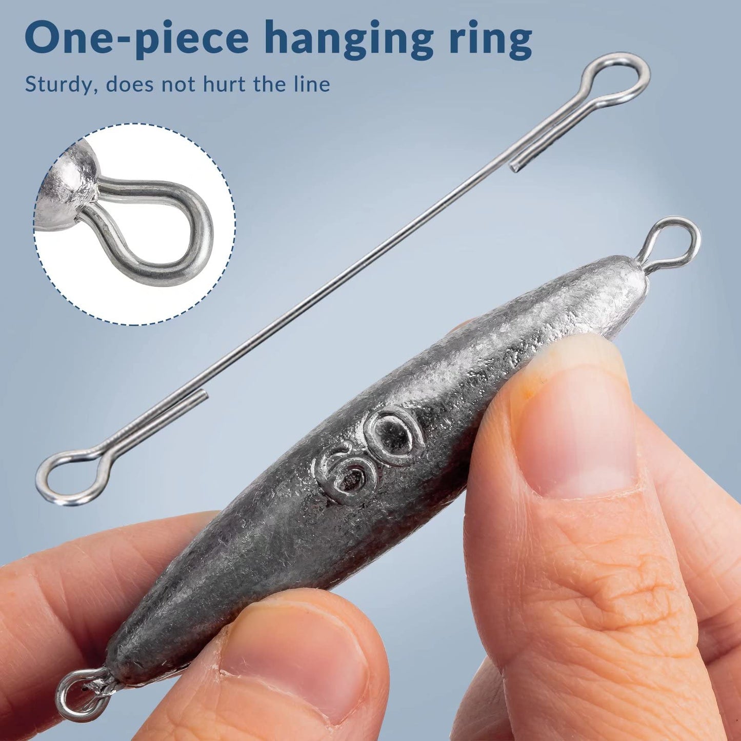 THKFISH Fishing Weights Kit - Inline, Trolling, Double Ring, Tor-pedo, Catfishing, Saltwater & Surf Fishing Weights - Coin, Disc & Pyramid Sinkers