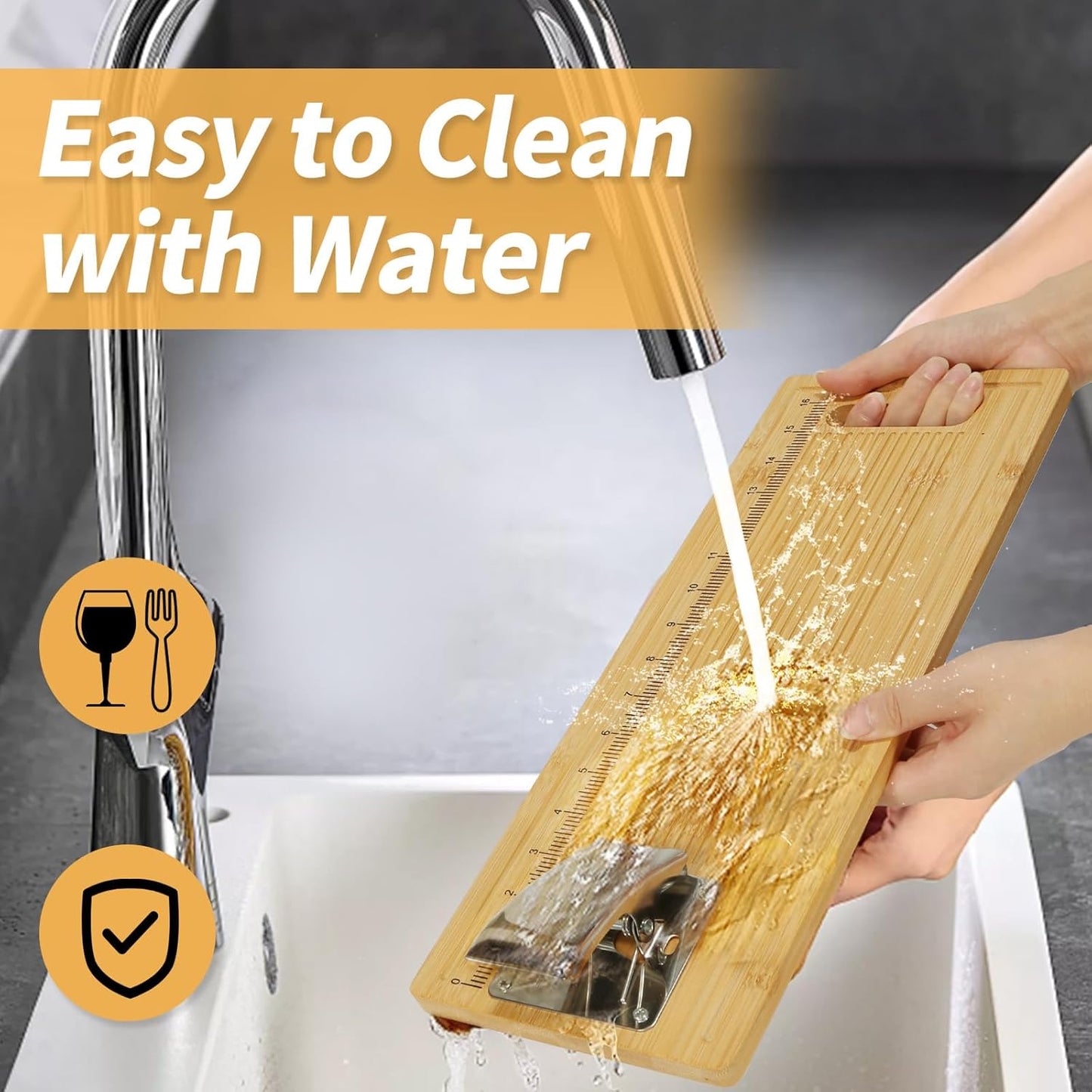 Fish Cleaning Board, Fish Fillet Board with Clamp Fillet Knife and Gloves, Portable Fishing Measuring Board 18 inches, Fish Cleaning Kit Gifts for Fishing Man Woman