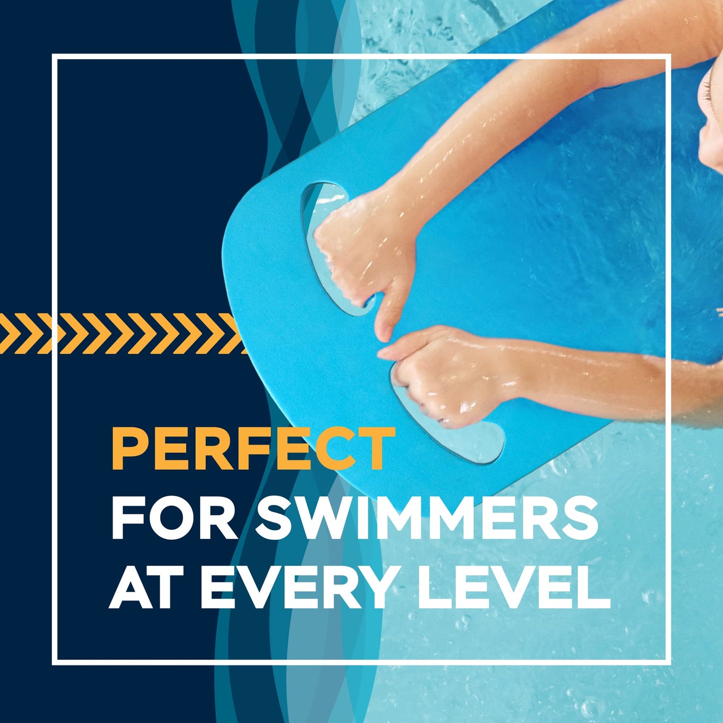 Sunlite Sports Swimming Kickboard with Ergonomic Grip Handles, One Size Fits All, for Children and Adults, Pool Training Swimming Aid, for Beginner and Advanced Swimmers