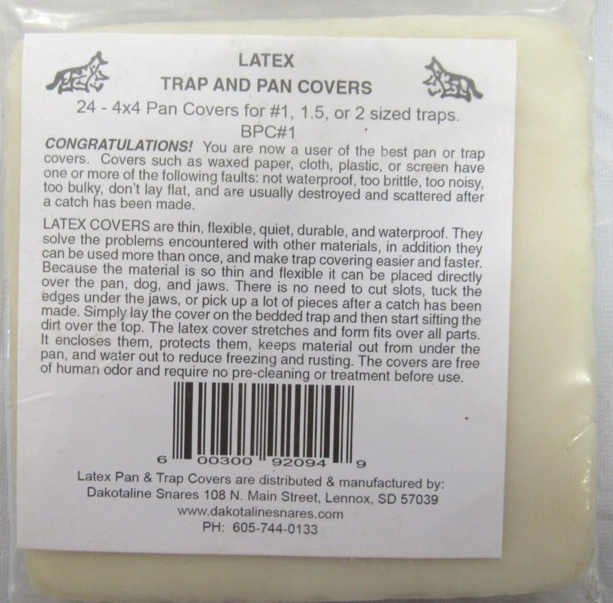 24 Barker's 4x4 Latex Pan and Trap Covers Trapping Supplies Nuisance Control