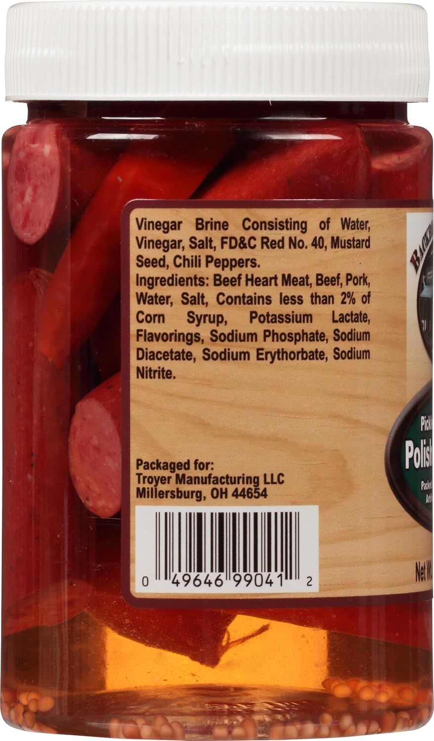 Backroad Country Pickled Smoked Polish Sausage, 8 Ounce Jar