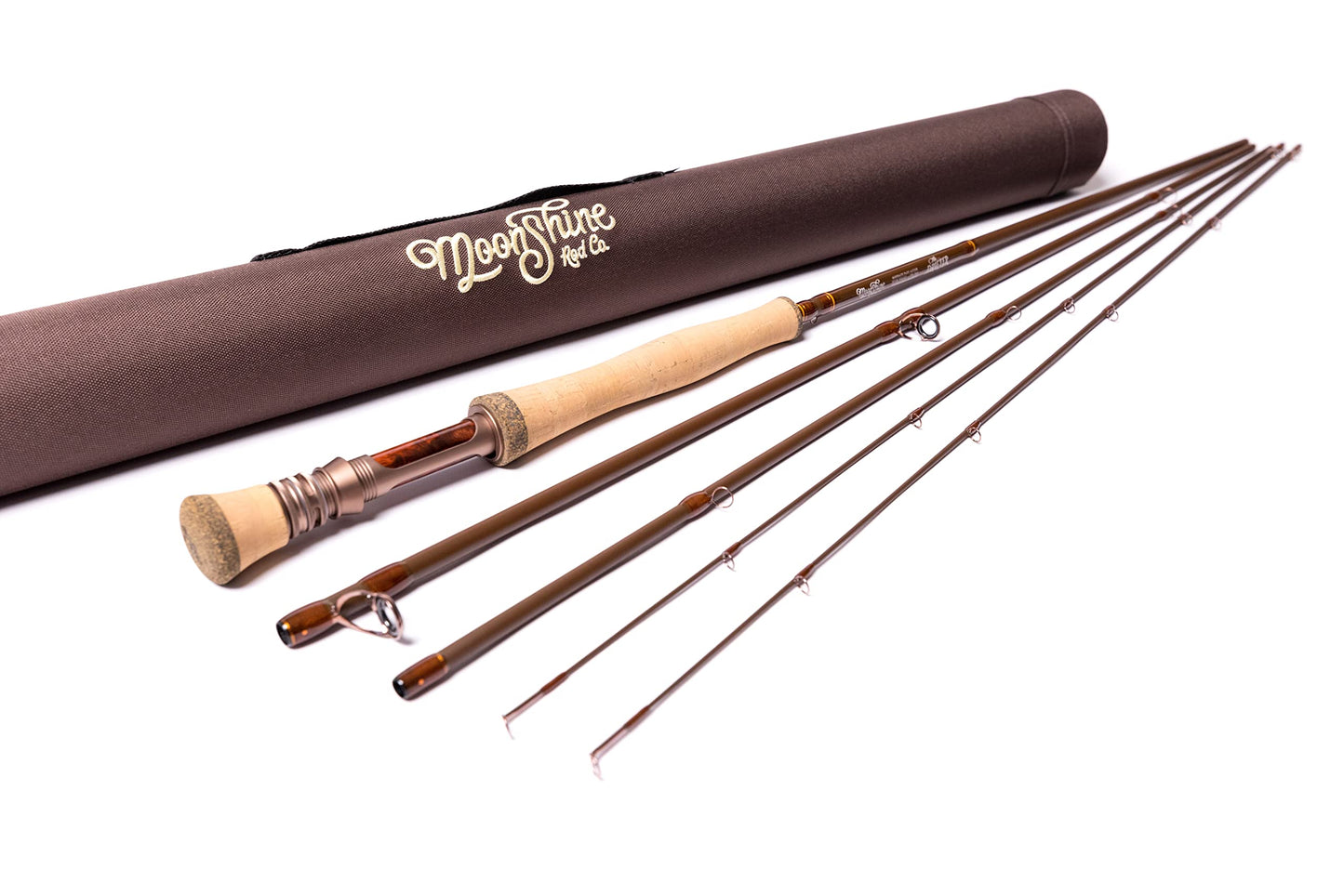 Moonshine Rod Co. Fly Fishing Rod with Carrying Case and Extra Rod Tip Section, Slow-Medium-Fast Action