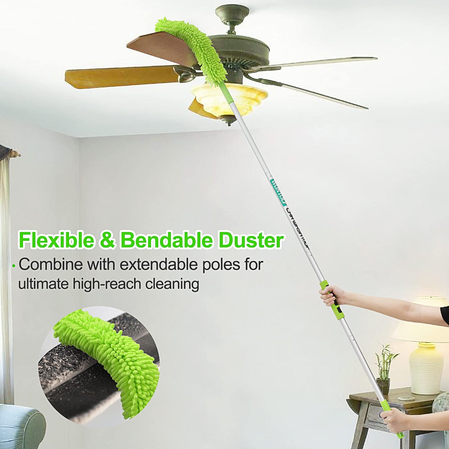 62'' Car Wash Brush with Long Handle Chenille Microfiber Car Wash Mop Mitt Car Cleaning Kit Windshield Window Squeegee Car Duster Microfiber Towels Wheel Tire Brush for Cars RV Truck Boat