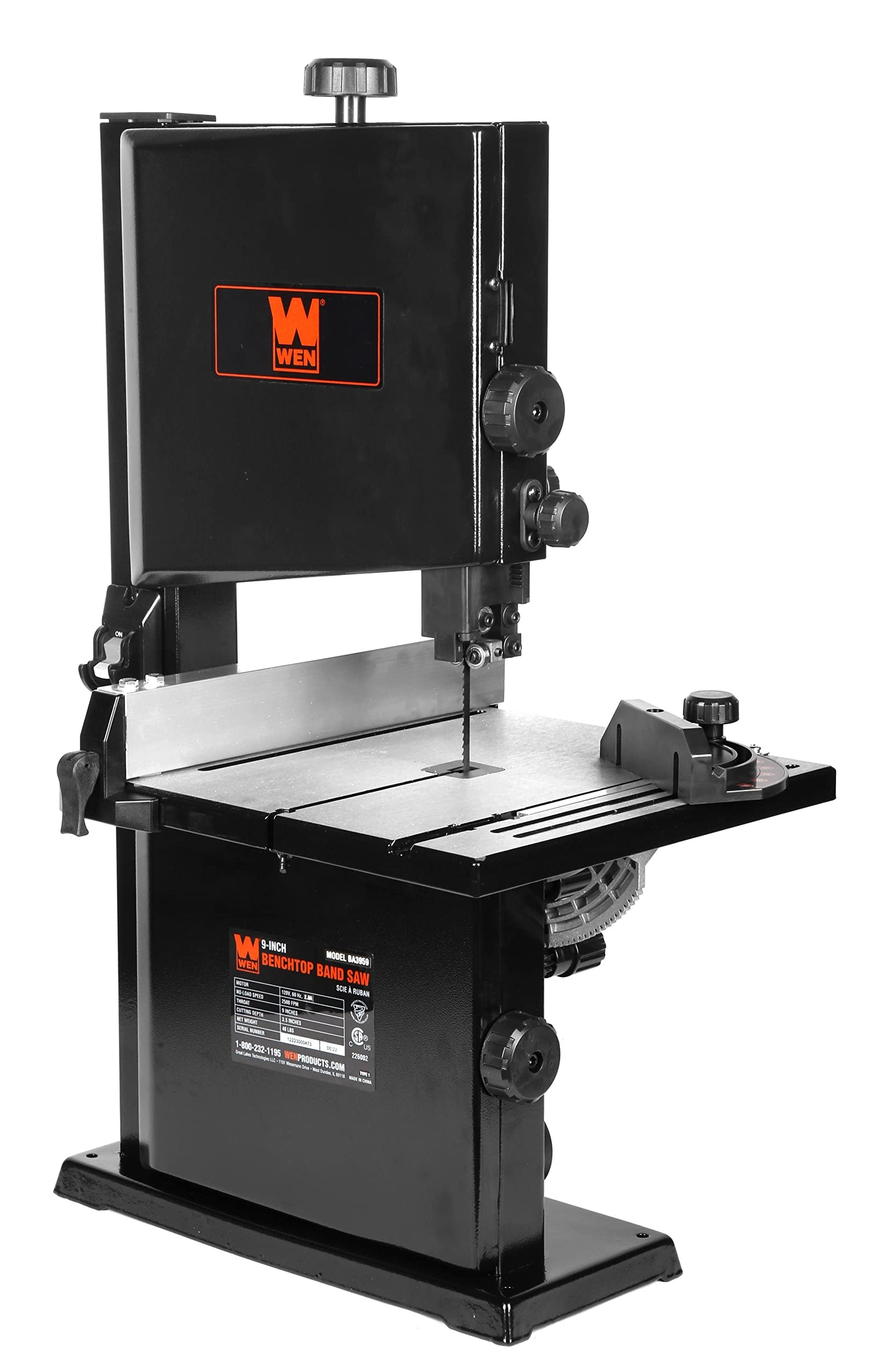 WEN 4206T 2.3-Amp 8-Inch 5-Speed Cast Iron Benchtop Drill Press,Black,Orange & 9-Inch Band Saw, 2.8-Amp Benchtop (BA3959)