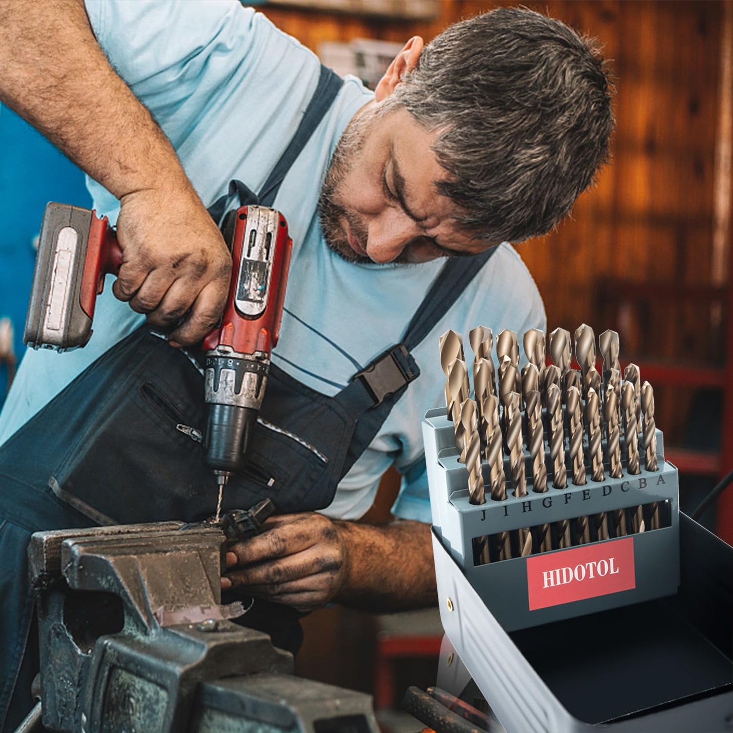 Cobalt Drill Bit Set 115 PCS - M35 High Speed Steel Twist Jobber Length Drill Bits for Hardened Metal, Stainless Steel, Cast Iron, Plastic and Wood, 1/16"-1/2", A-Z, 1-60