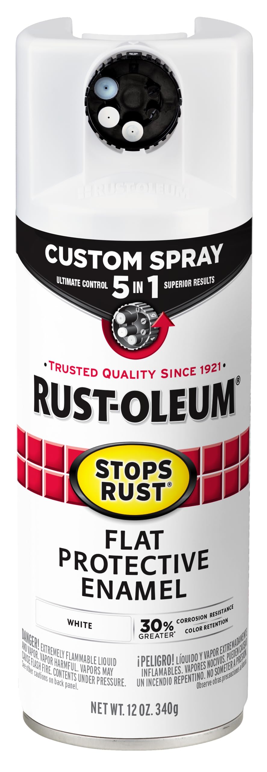 Rust-Oleum 376892 Stops Rust Custom Spray 5-in-1 Spray Paint, 12 oz, Gloss Leather Brown