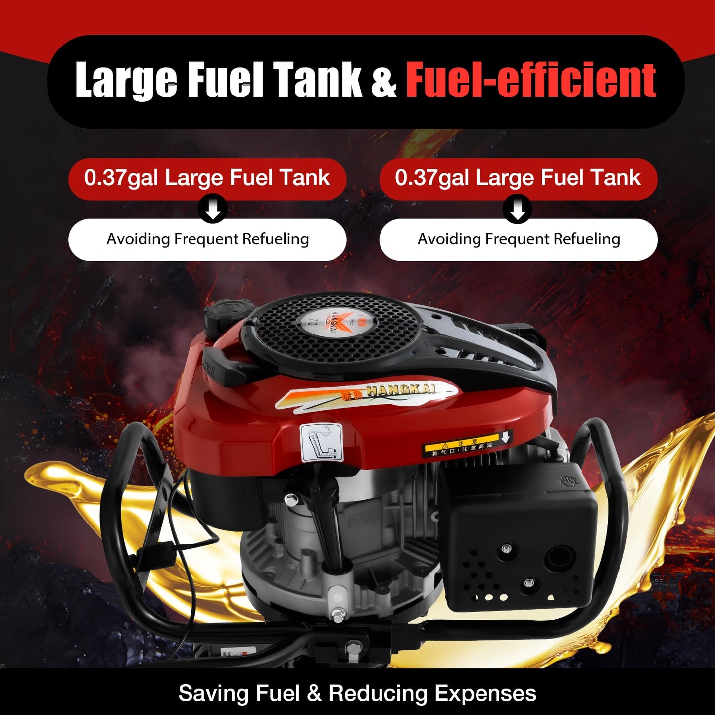 Outboard Motor, Heavy Duty Fishing Boat Engine Manual Start Kayak Motor w/Air-cooling & TCI Ignition System for yachts, kayaks, Wooden Boats, Foam Boats, Rubber Boats, etc. (196CC 7.5HP 4Stroke)