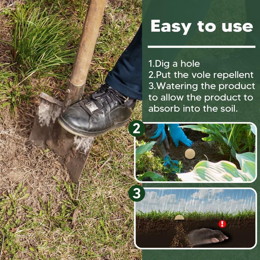 Mole Repellent Outdoor, Vole Repellent Outdoor, Get Rid of Ground Mole, Gopher Repellent, Mole Deterrent for Yard, Groundhog Repellent, Mole Control-8P