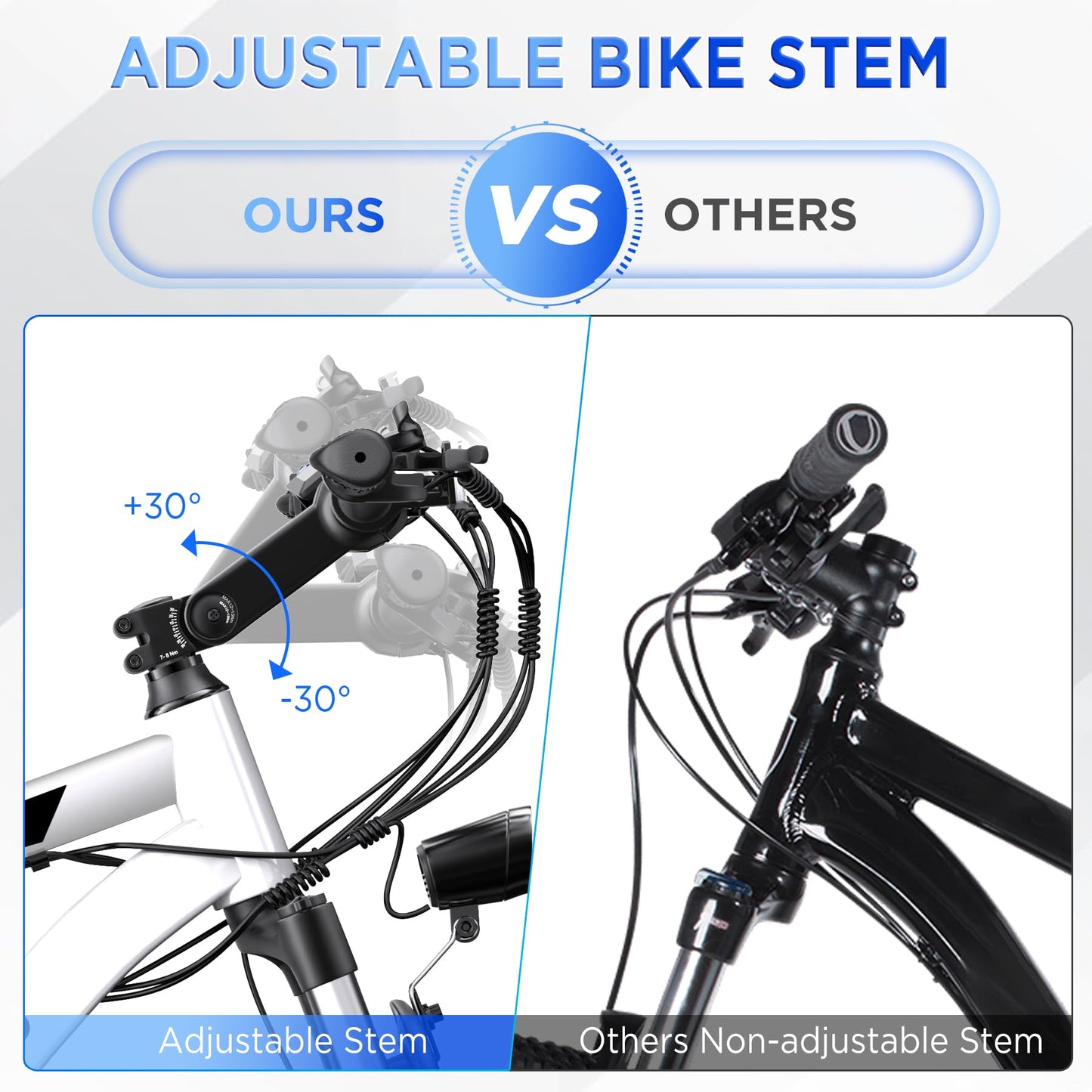 Electric Bike for Adults, 26'' 1000W Peak Ebike, Up to 50 Miles 21.7MPH Electric Mountain Bike with 48V 374.4WH Removable Battery, Adjustable Stem, Fenders, Lockable Suspension Fork, 21-Speed