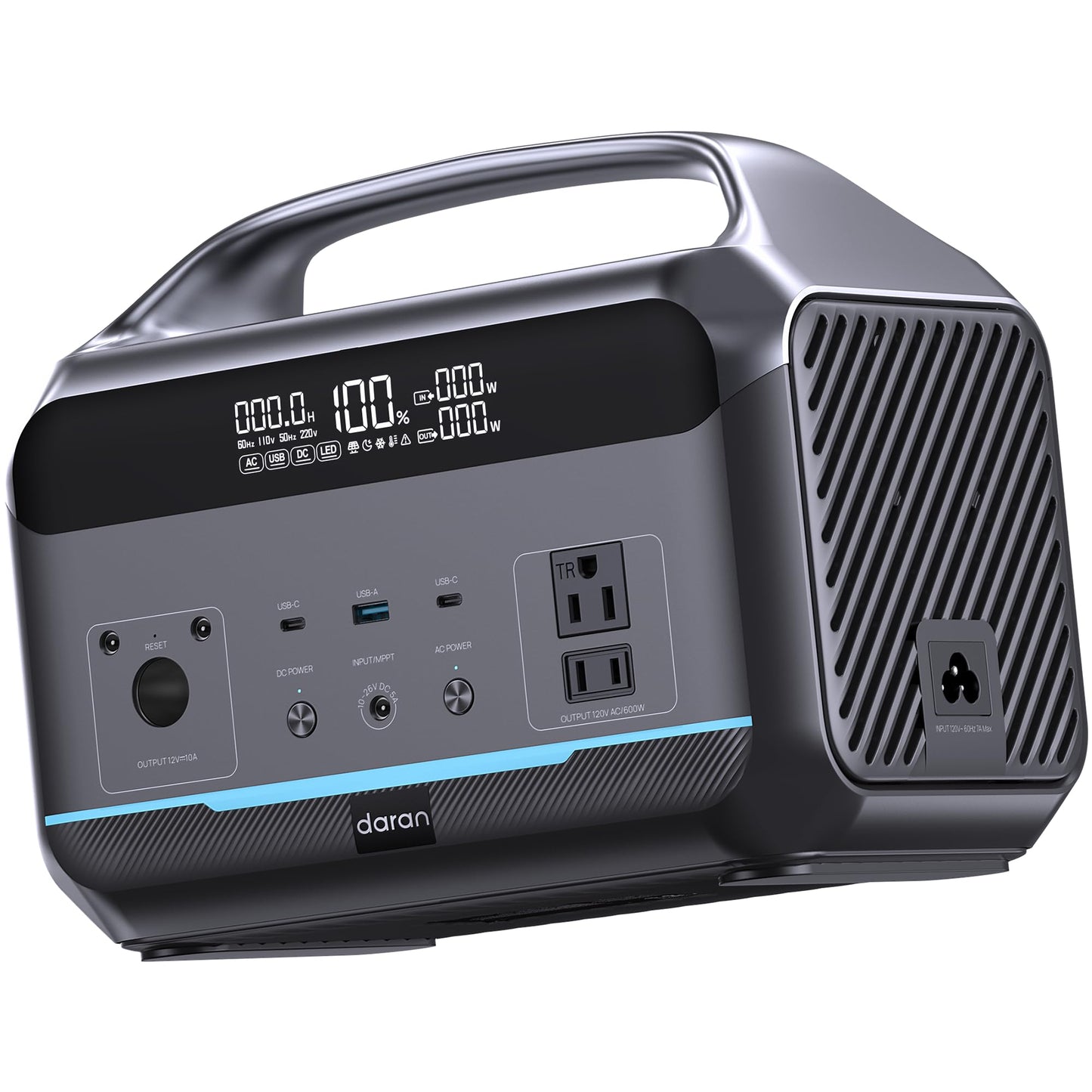Portable Power Station 300W (600W Surge), 192Wh (60,000mAh) Solar Generator, LiFeP04 Battery with AC & DC Outlets, Power Bank Station for Outdoor Camping, RVs, Traveling, Home & Emergency