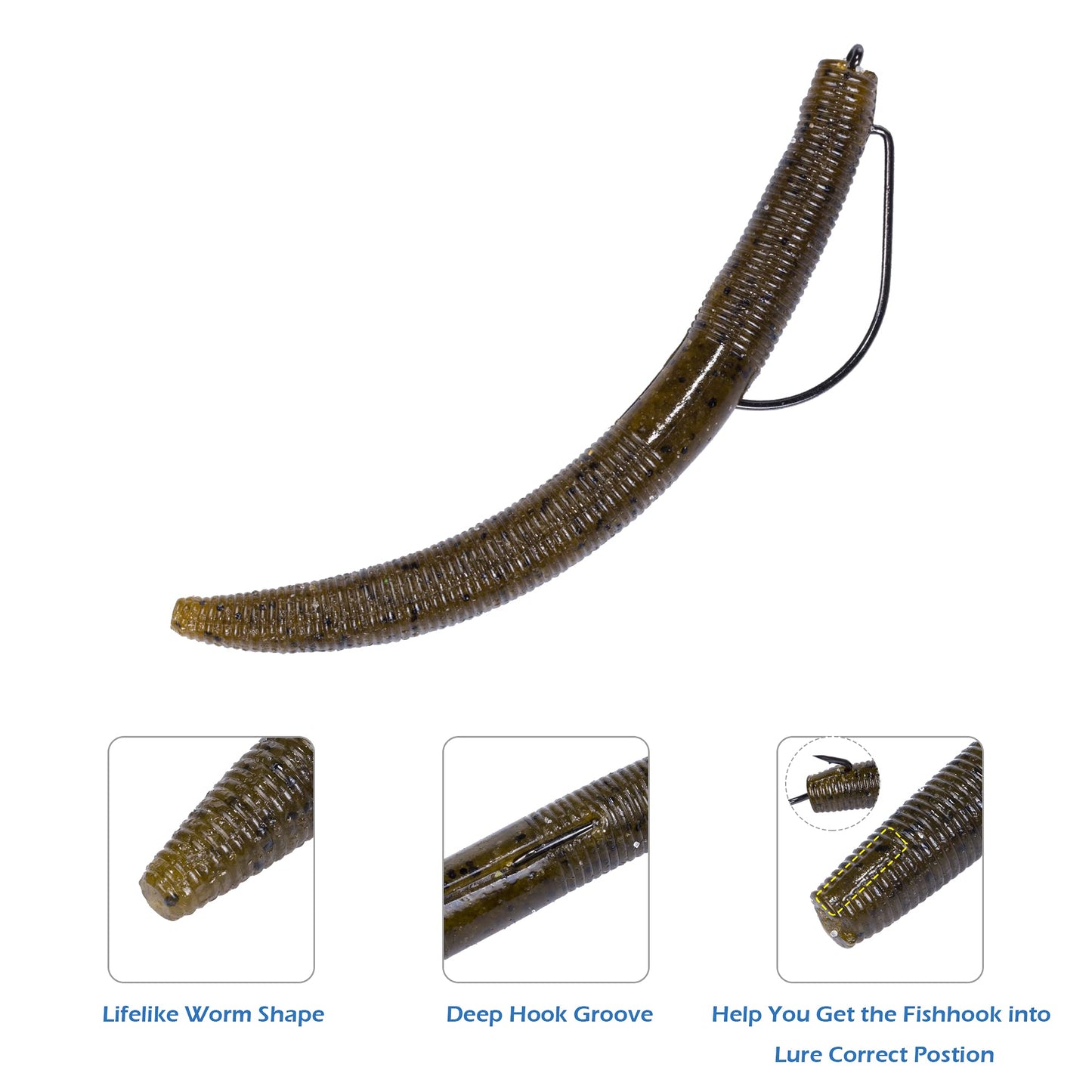 Senko Worms Kit – 4"/5" Soft Plastic Fishing Lures with Salt Impregnation for Bass Fishing