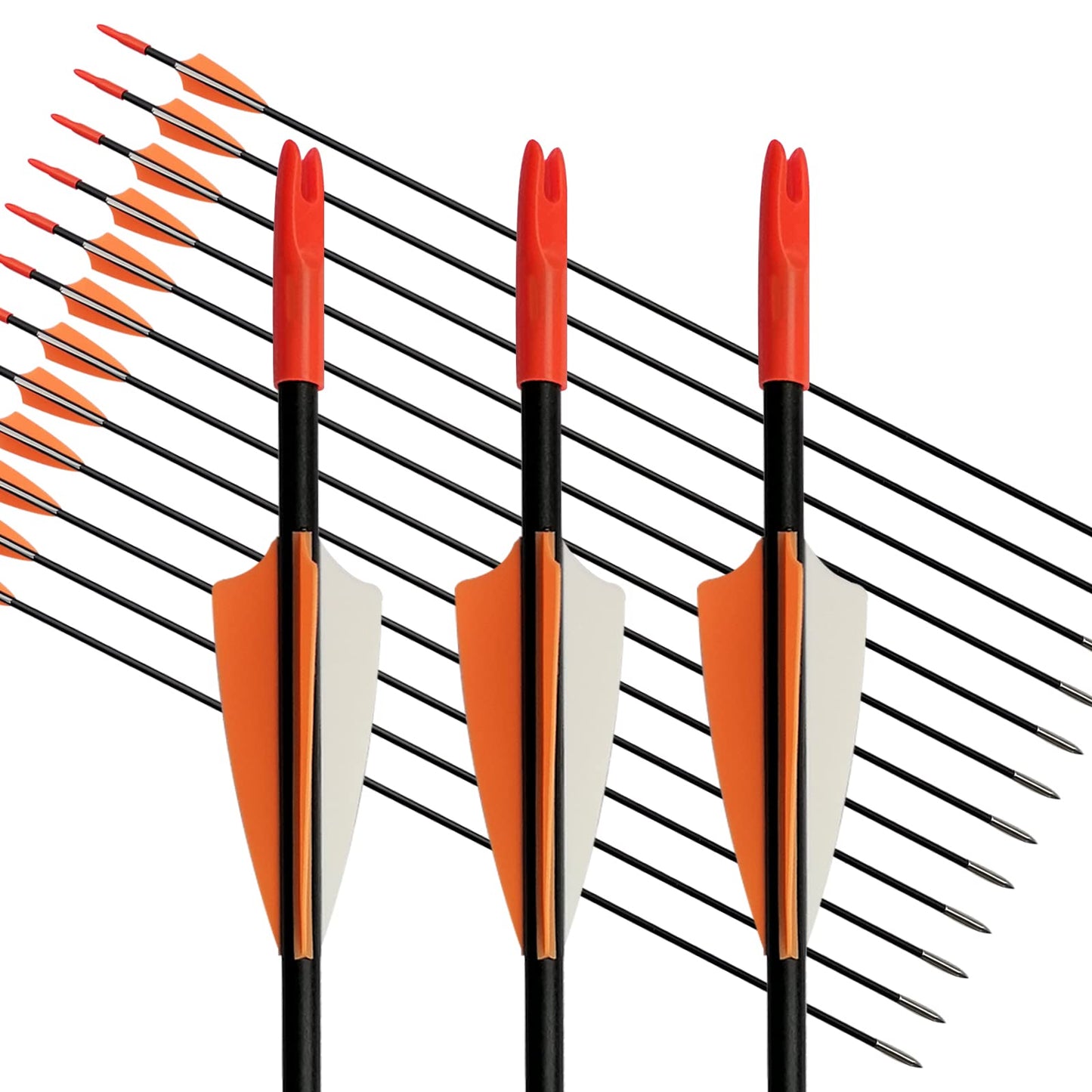 31" Fiberglass Arrows Archery Training Practice Target Arrows with Durable Shaft Blunt Tip for Kids Youth or Beginners for Recurve Bow Long Bow