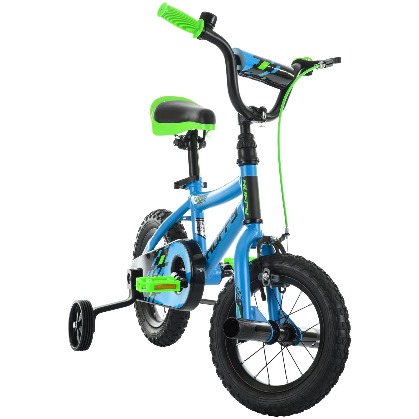 Huffy ZRX 12" Kids Bike, Ideal for Ages 3 to 5 Years Old, Front Pegs, BMX Style Handlebar, EZ Build Assembly, Designed for Growth, Durable Steel Frame, Enclosed Chain Guard, Blue