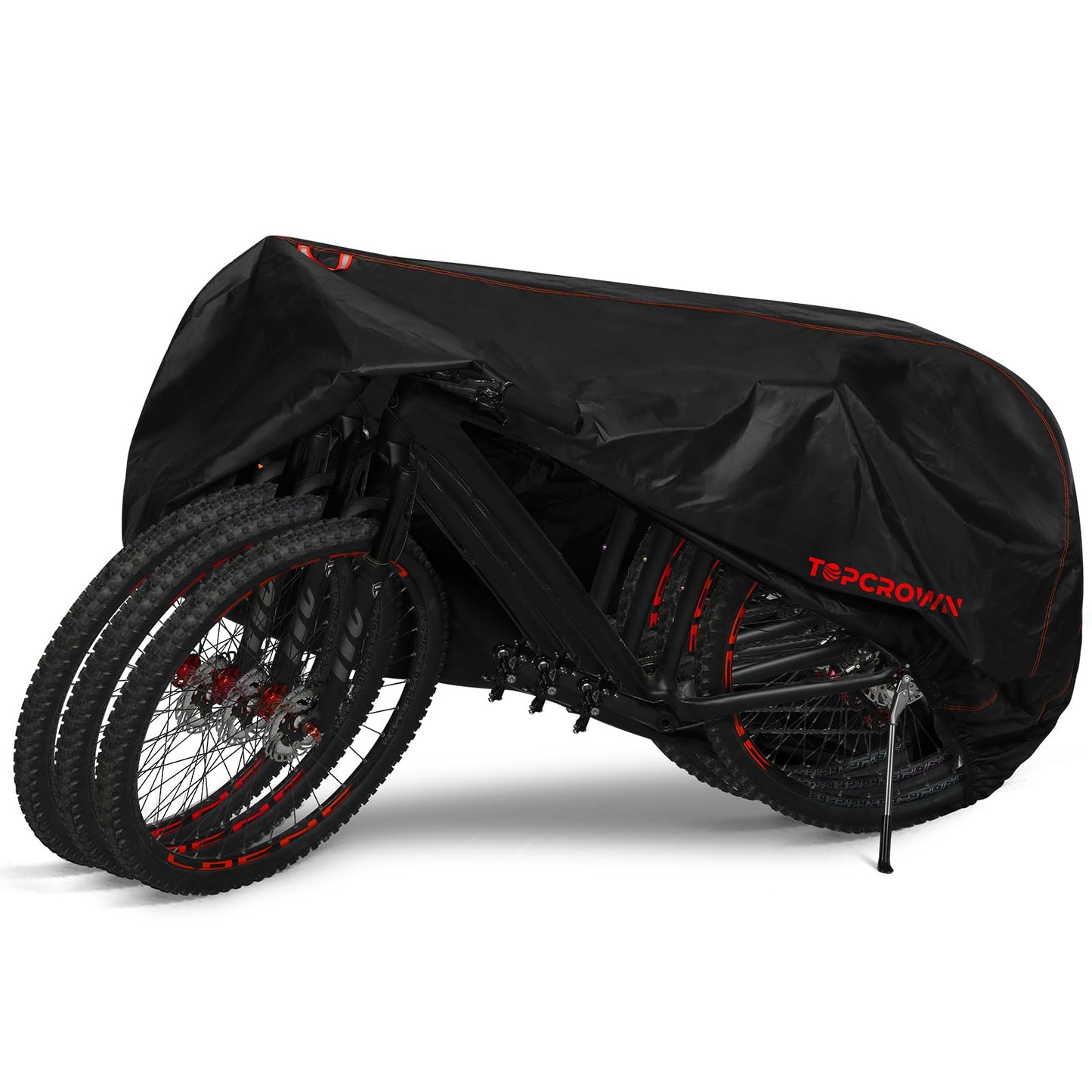 Bike Cover Waterproof Outdoor Storage for 1/2/3 Bikes, Bicycle Cover Rain Sun UV Dust Wind Proof with Storage Bag for Mountain Road Bike/Ebike (210D Black+Green, XL Size for 1 bike)