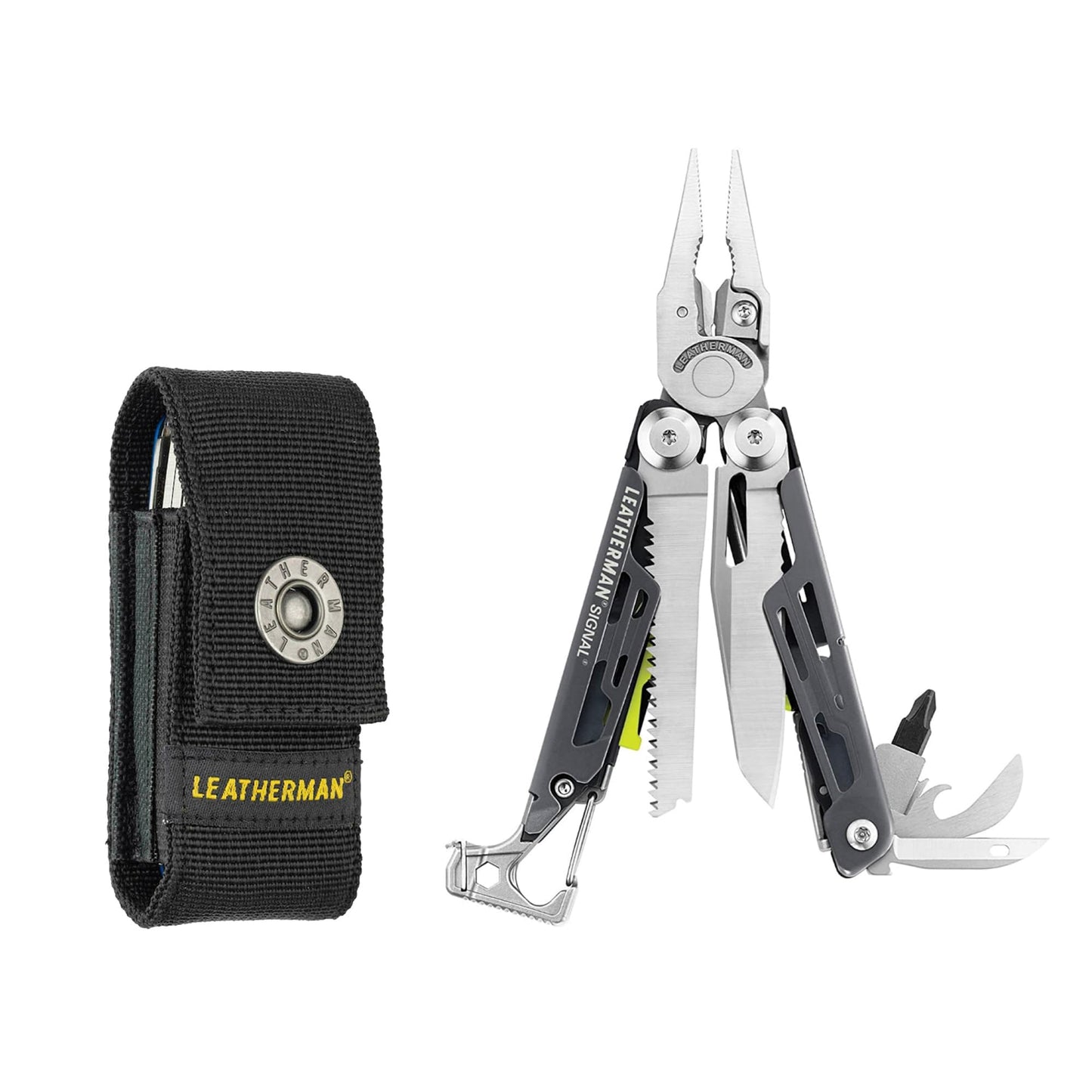 LEATHERMAN, Signal, 19-in-1 Multi-tool for Outdoors, Camping, Hiking, Fishing, Survival, Durable & Lightweight EDC, Made in the USA, Topographical Print