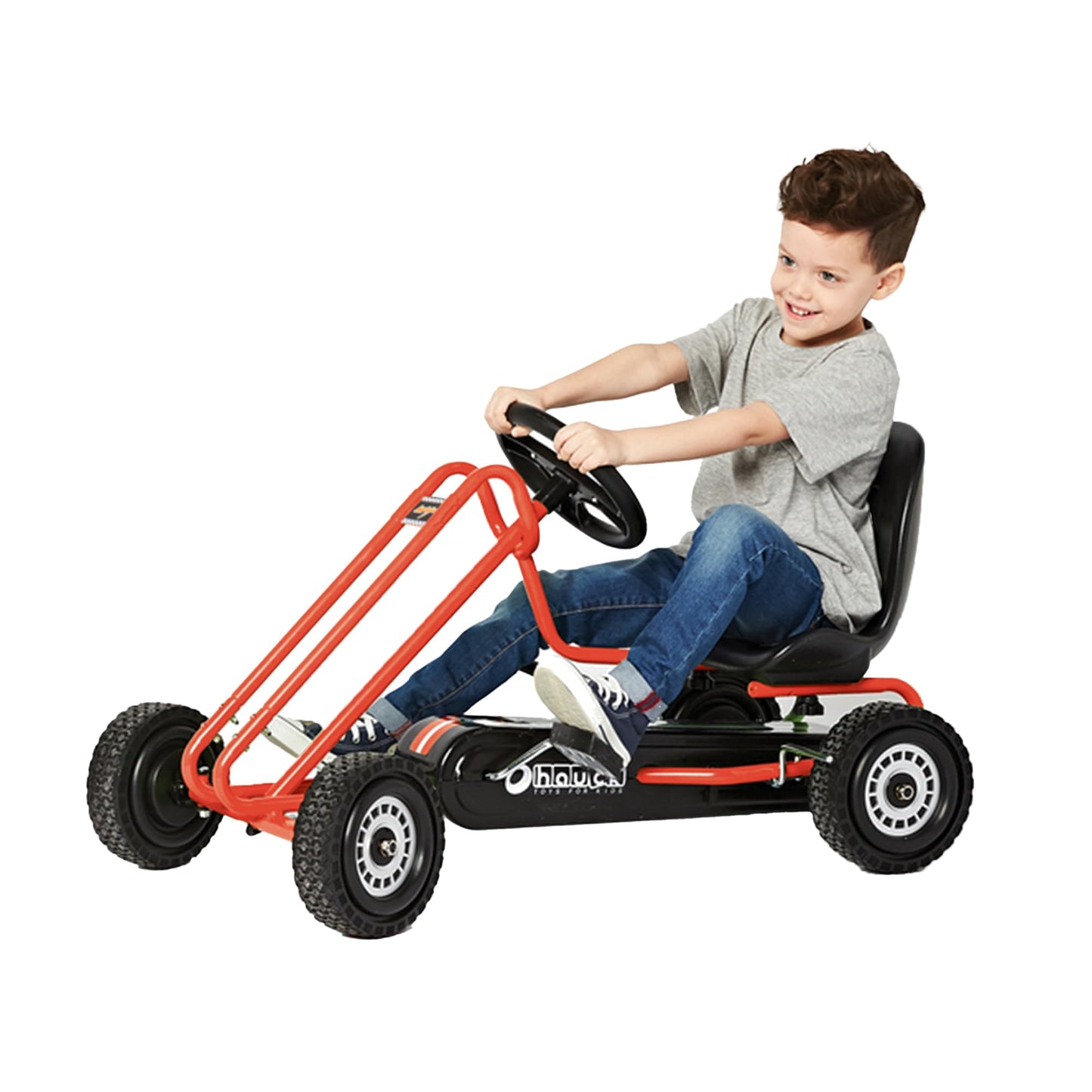 hauck Kids Pedal Go Kart, 4 Wheel Bike Cart, Ages 4-8, Lightning Ride, Race Green