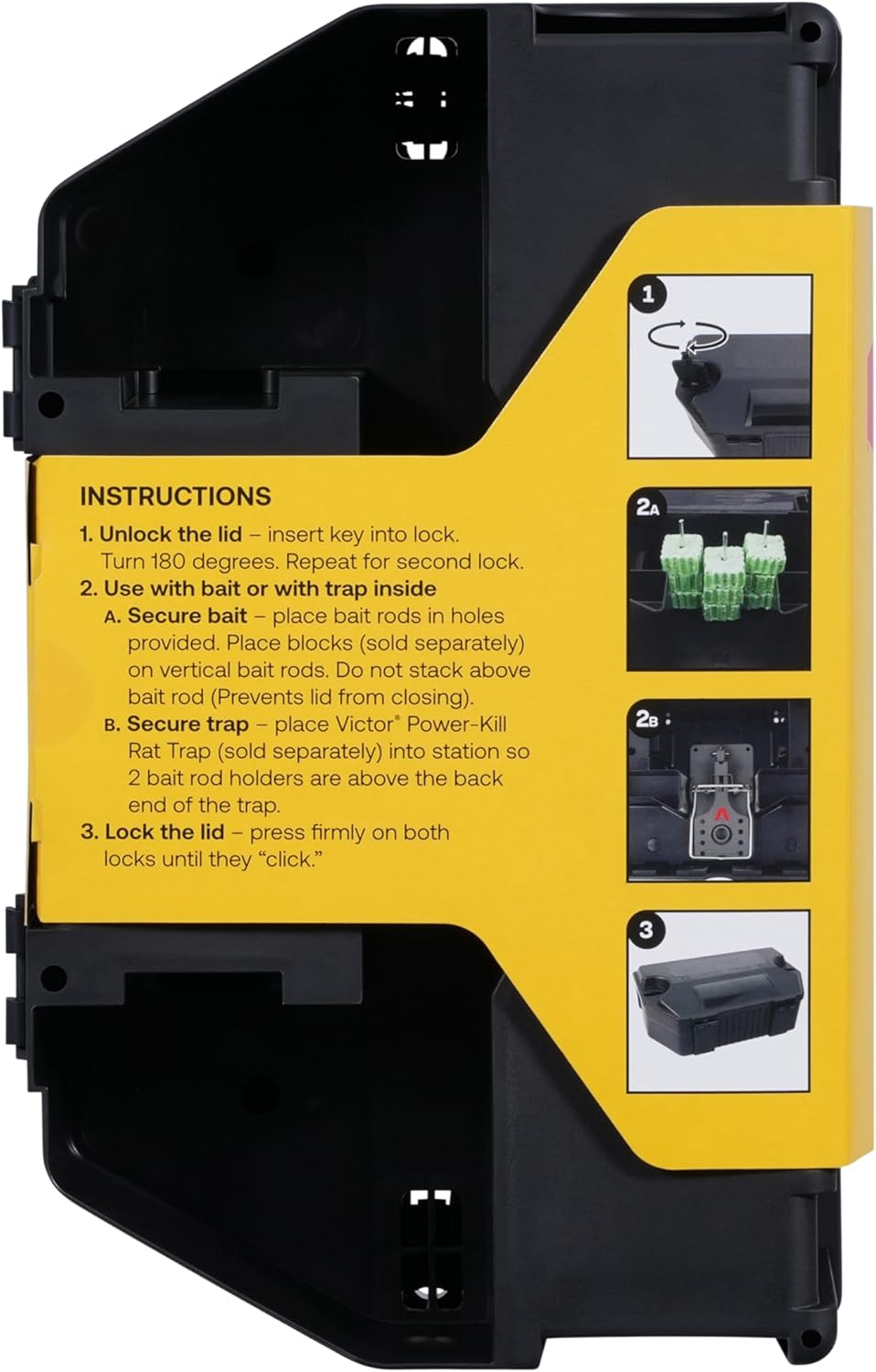 Victor M901RB Refillable Rodent Bait Station, Black