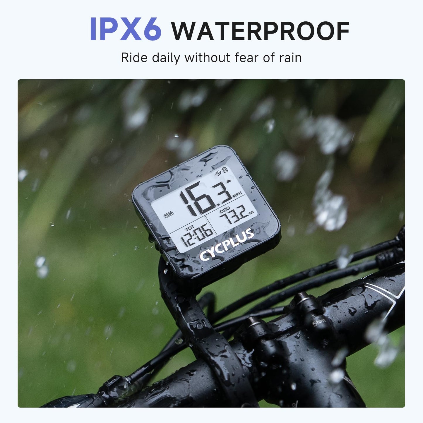 CYCPLUS GPS Bike Computer, Wireless Cycling Computer with Automatic Backlight, Bicycle Speedometer Odometer with Waterproof and Large Battery, Provide Professional Data Analysis(New Upgraded)