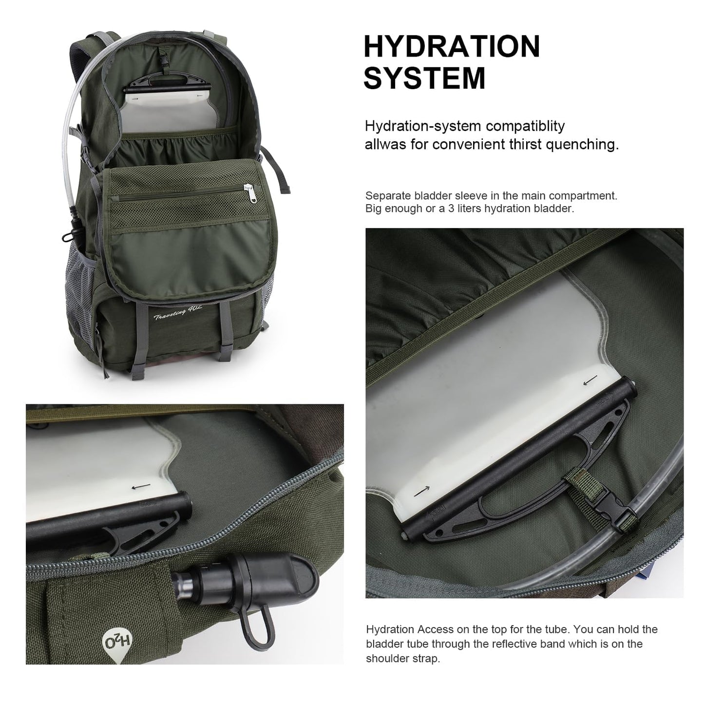 MOUNTAINTOP 40L Hiking Backpack Lightweight Travel Backpack for Men&Women Outdoor Camping Backpacking