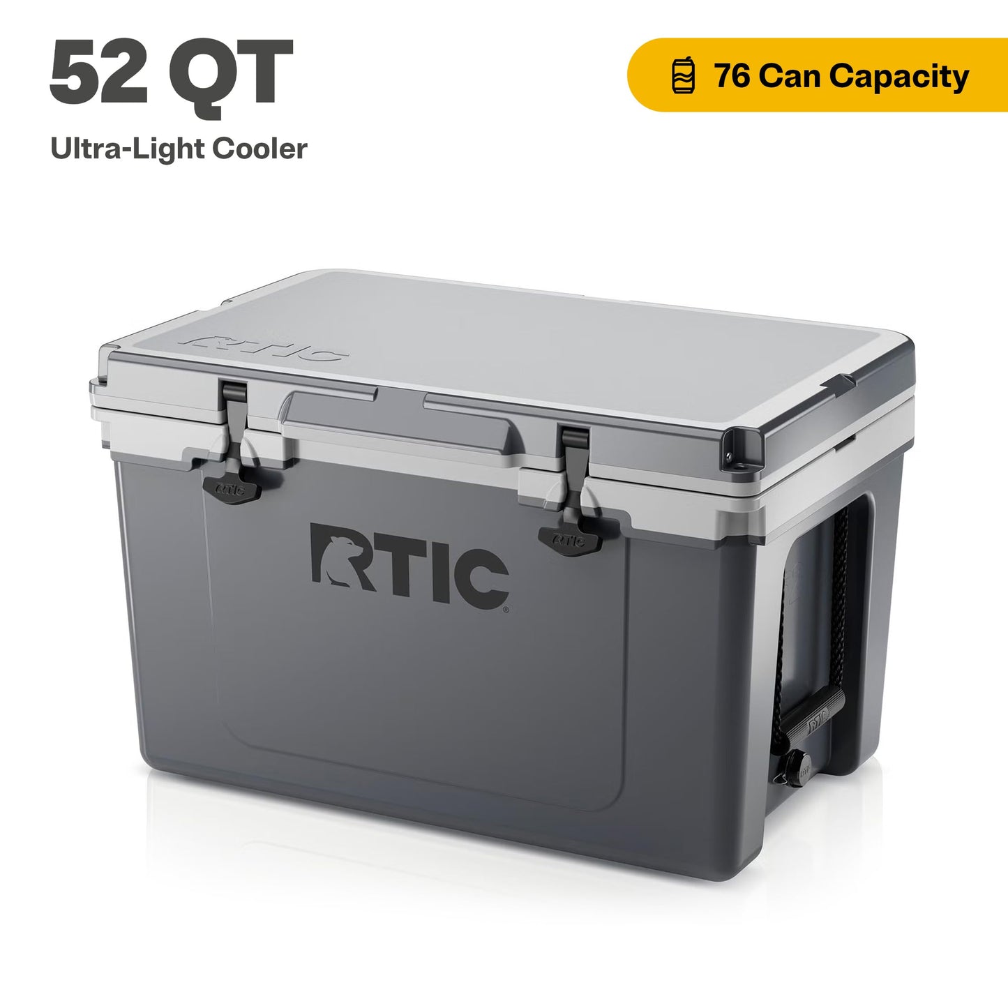RTIC Ultra-Light 52 Quart Hard Cooler Insulated Portable Ice Chest Box for Beach, Drink, Beverage, Camping, Picnic, Fishing, Boat, Barbecue, 30% Lighter Than Rotomolded Coolers