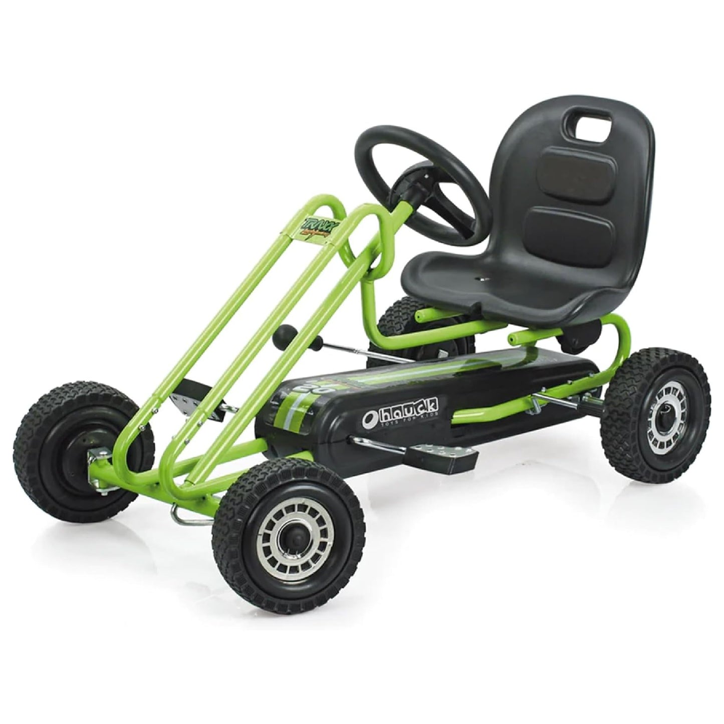 hauck Kids Pedal Go Kart, 4 Wheel Bike Cart, Ages 4-8, Lightning Ride, Race Green