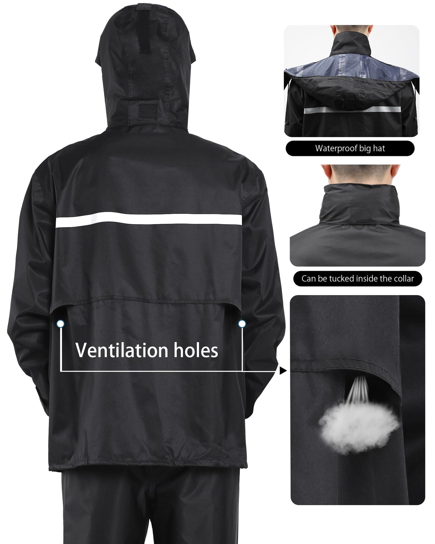 iCreek Rain Suit Waterproof Jacket and Trouser Suit Raincoat for Men and Women Outdoor All-Sport Breathable Anti-storm