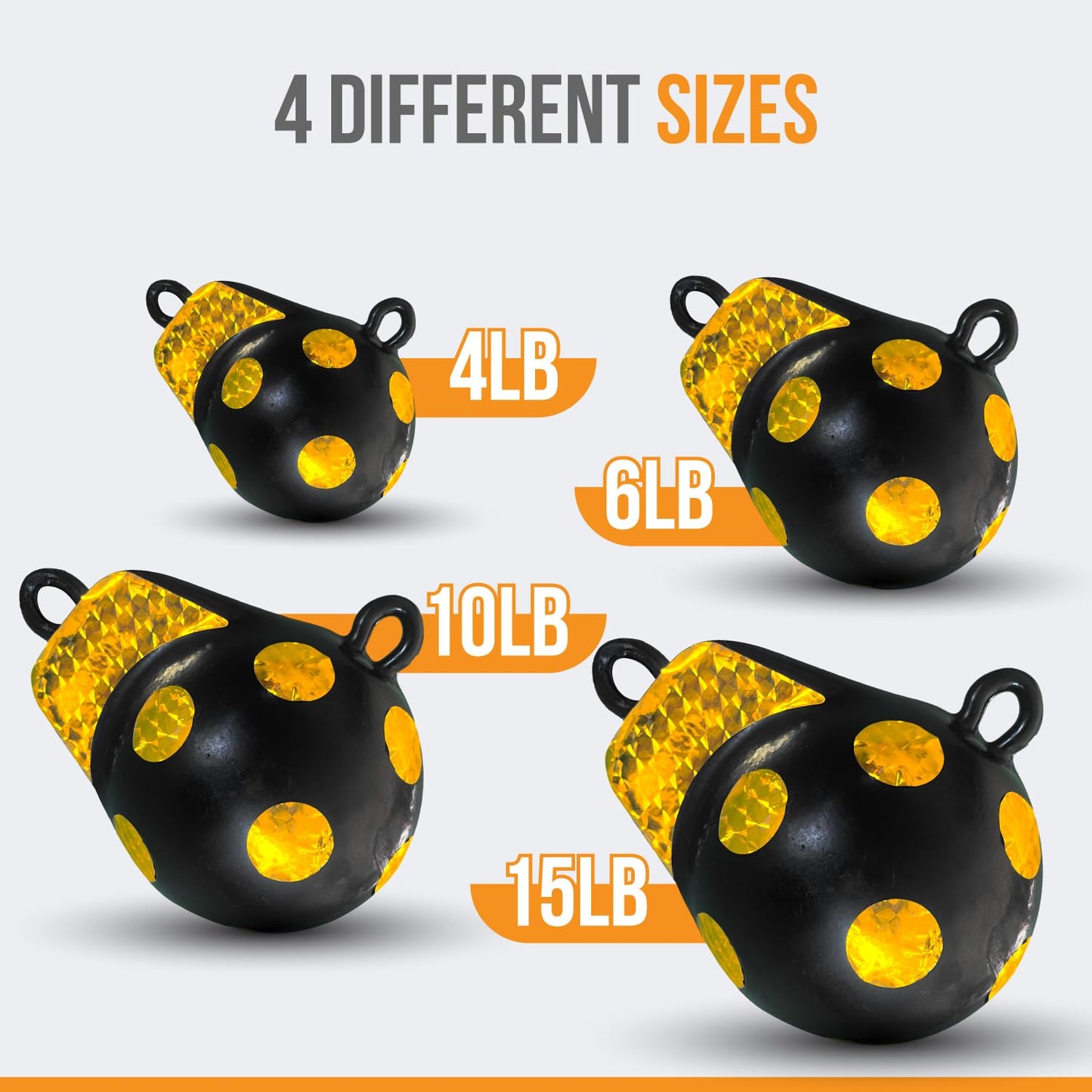 Anchor-Man Downrigger Weights, Vinyl Coated Downrigger Ball for Fishing Boats, Stable Keel Precision Control & Attracts Fish Easy Retrieval