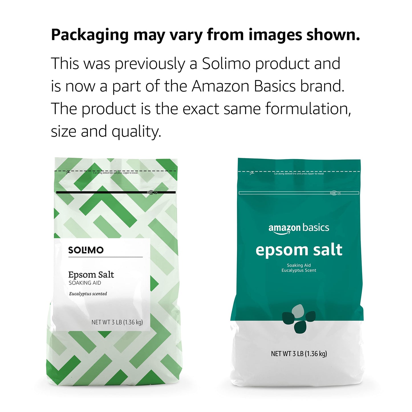 Amazon Basics Epsom Salt Soaking Aid, Eucalyptus Scented, 3 Pound