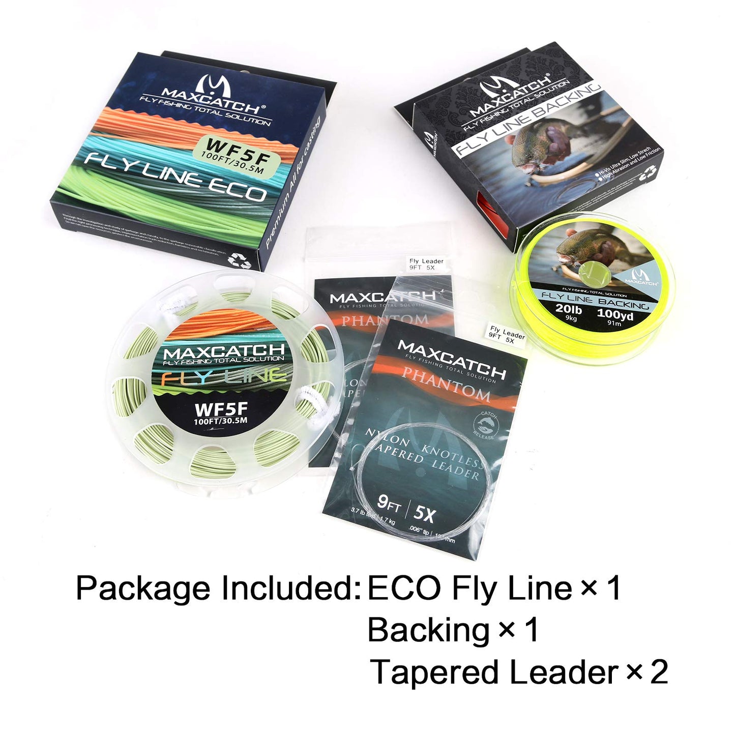 Maxcatch Weight Forward Fly Fishing Line with Two Welded Loops, Floating Fly Lines for Freshwater, 100FT (WF1F, 2F, 3F, 4F, 5F, 6F, 7F, 8F)