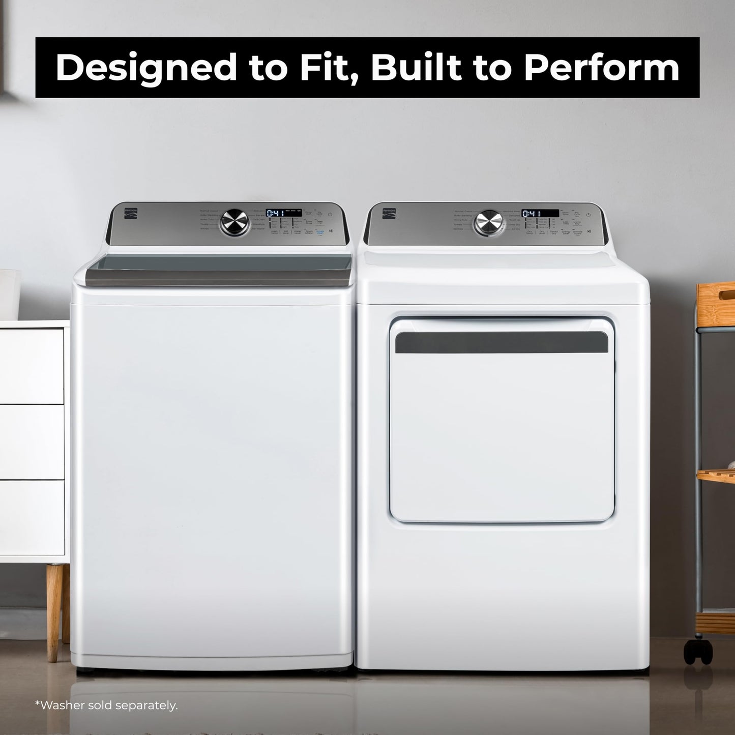 Kenmore 7.0 cu. ft. Front Load Gas Dryer-with Guard to Reduce Wrinkles & Static-Sanitize and Smart Sensor Drying-LED, White