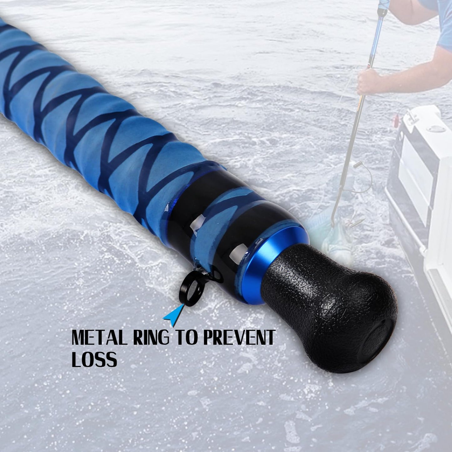 Fiblink Fishing Gaff Portable Fish Gaff with Stainless Steel Fishing Hook,Non-Slip Grip Handle and Fiberglass Shaft for Saltwater Offshore 3'/5'/6'/6'6"