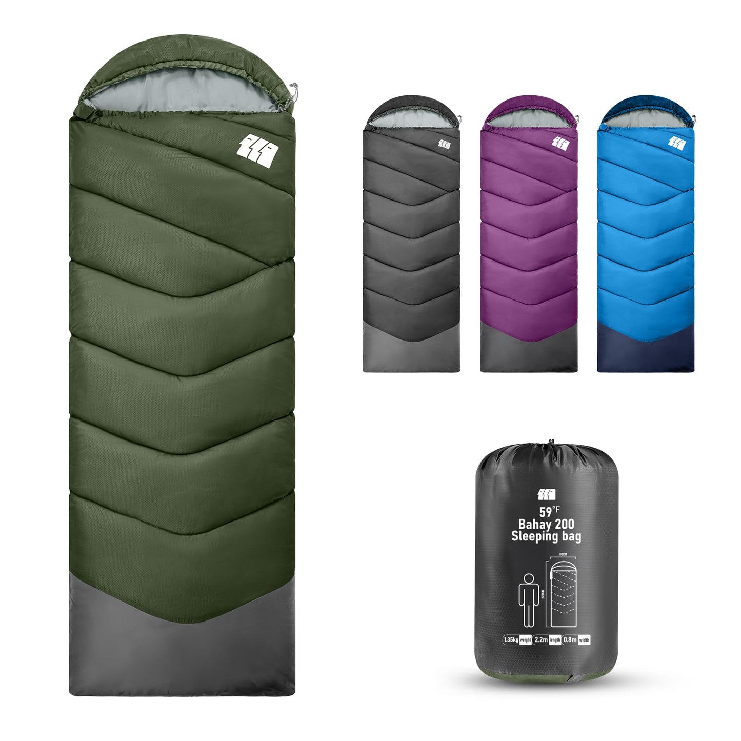 Sleeping Bags for Adults Cold Weather,Portable, Waterproof,Lightweight Sleeping Bag for Tall Girls Boys with Compression Sack for Warm Camping, Hiking, Outdoor & Indoor