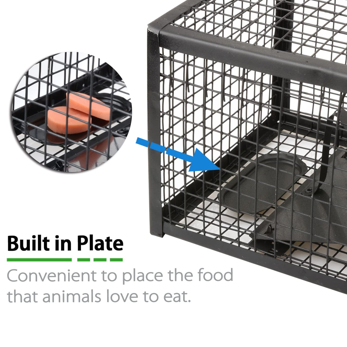 2-Pack Rat Traps Humane Live Mouse Vole Chipmunk Trap Cage for Indoors and Outdoors (Black)