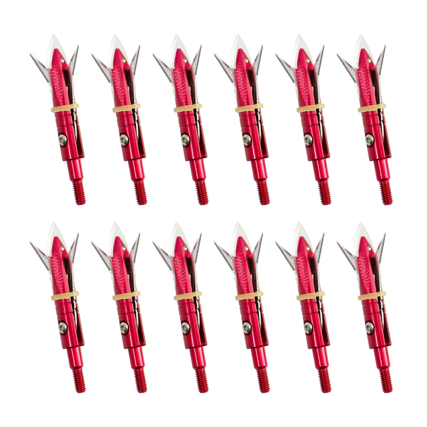 12pcs Hunting Broadheads 100 Grain Archery Broadheads New Stell Broadheads + 1 pcs Black Broadhead Case for Arrowheads