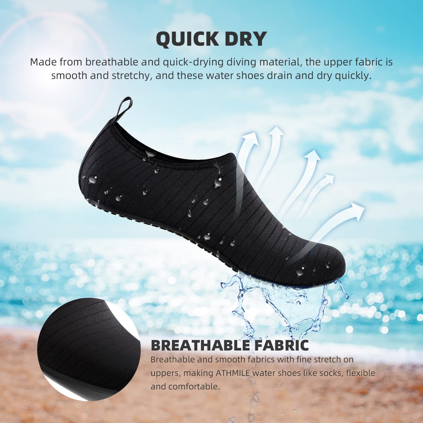 Water Shoes for Women Men Vacation Essentials Travel Beach Fashion Wear Accessories Must Haves Beach Fashion Wear Kayak Necessities Trip Boat Fish Item Swim Socks Adult Youth Size 7-8 Women/6-7 Men