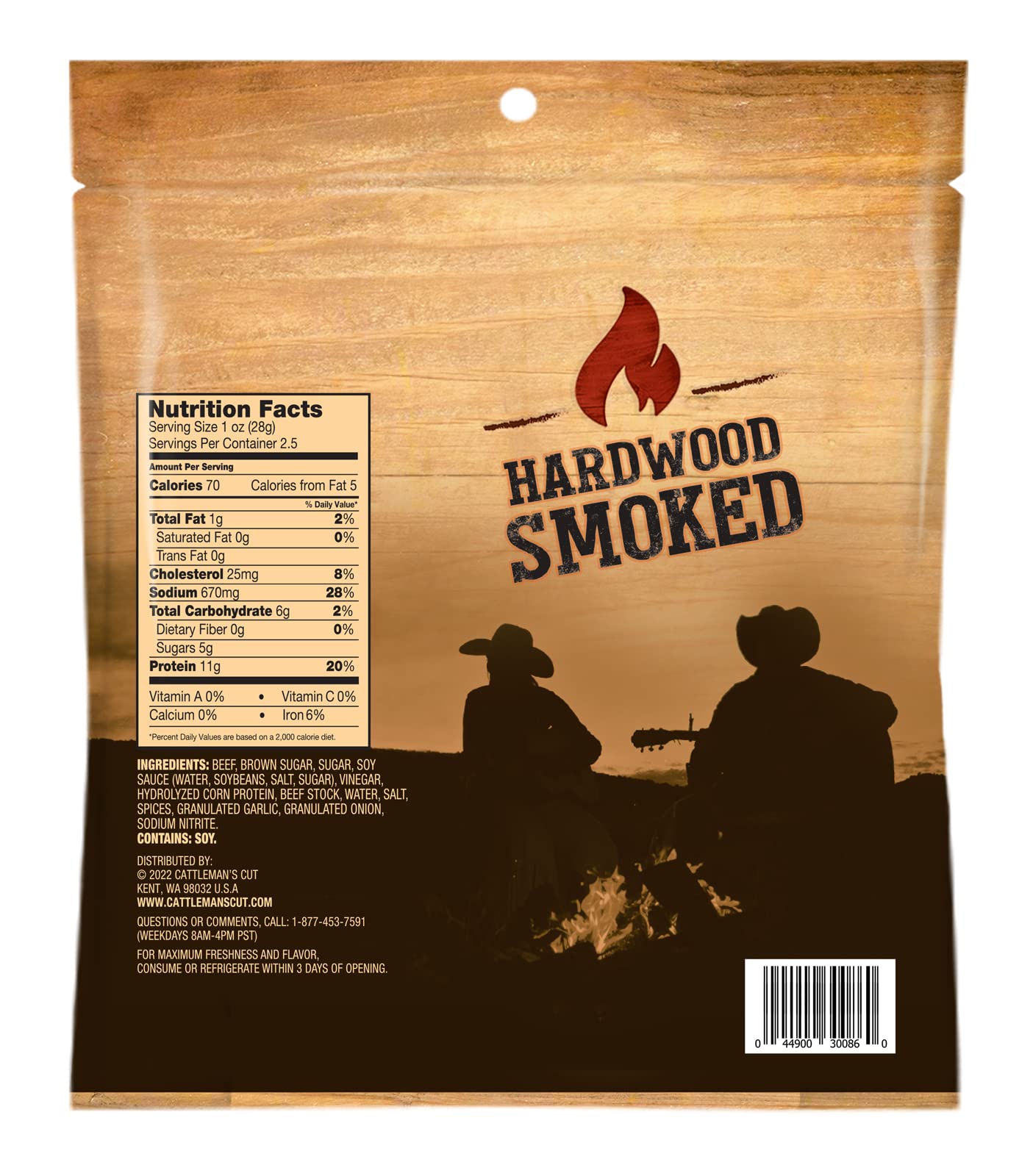 Cattleman's Cut Peppered Steakhouse Beef Jerky, 10 Ounce