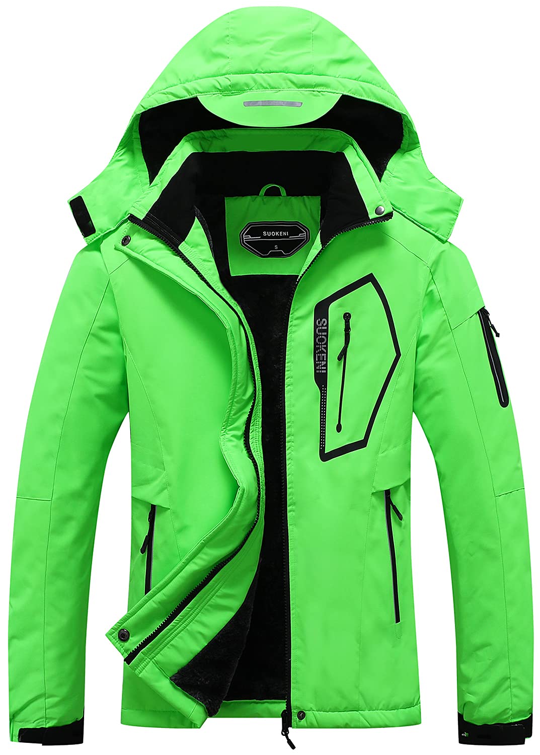 SUOKENI Women's Waterproof Warm Winter Snow Coat Hooded Raincoat Ski Snowboarding Jacket