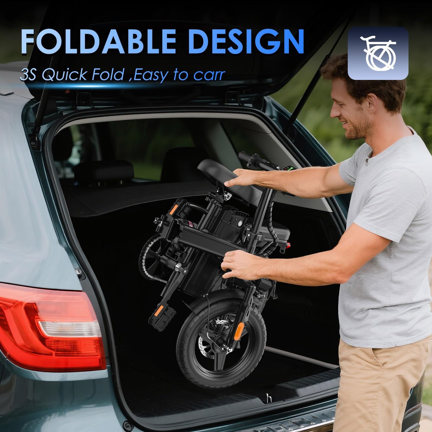 E14 Electric Bike for Adults 500W Motor, Folding Ebike 14" Adults Electric Bicycles, 48V 13Ah Removable Battery UL 2849 Certified, 25 Miles PAS Range