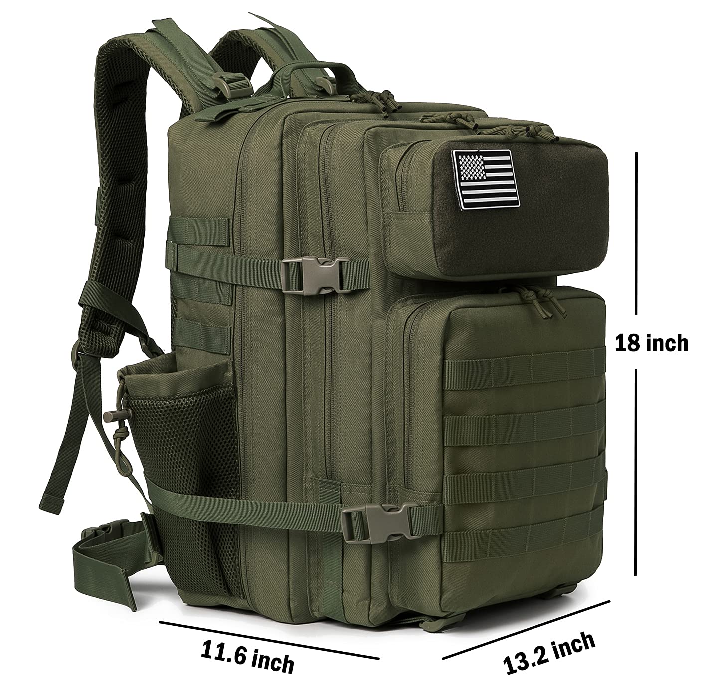 QT&QY 25L/35L/45L Military Tactical Backpack For Men Molle Daypack 3 Day Bug Out Bag Hiking Rucksack With Bottle Holder