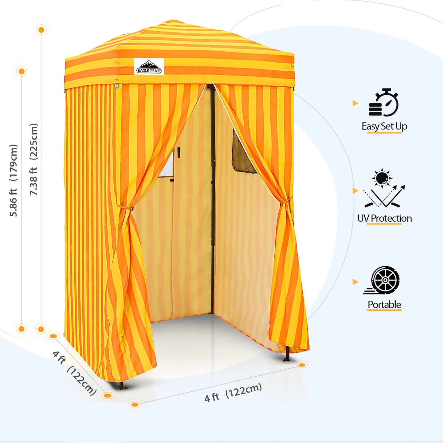 EAGLE PEAK Flex Compact 4x4 Pop-up Canopy Changing Room, Portable Dressing Room, Privacy Changing Tent for Indoor Fashion Photoshoots, Camping, or Pool, Purple