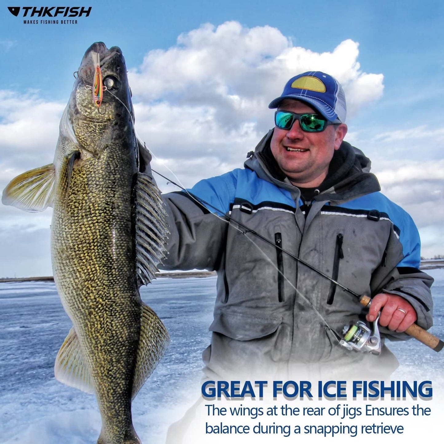 THKFISH Ice Fishing Jigs Ice Fishing Lures Ice Fishing Gear for Crappie, Panfish, Walleye, Bluegill Vertical Jigs Kit Ice Fishing Tackle 4PCS/8PCS 10g(0.35oz) 18g(0.63oz)