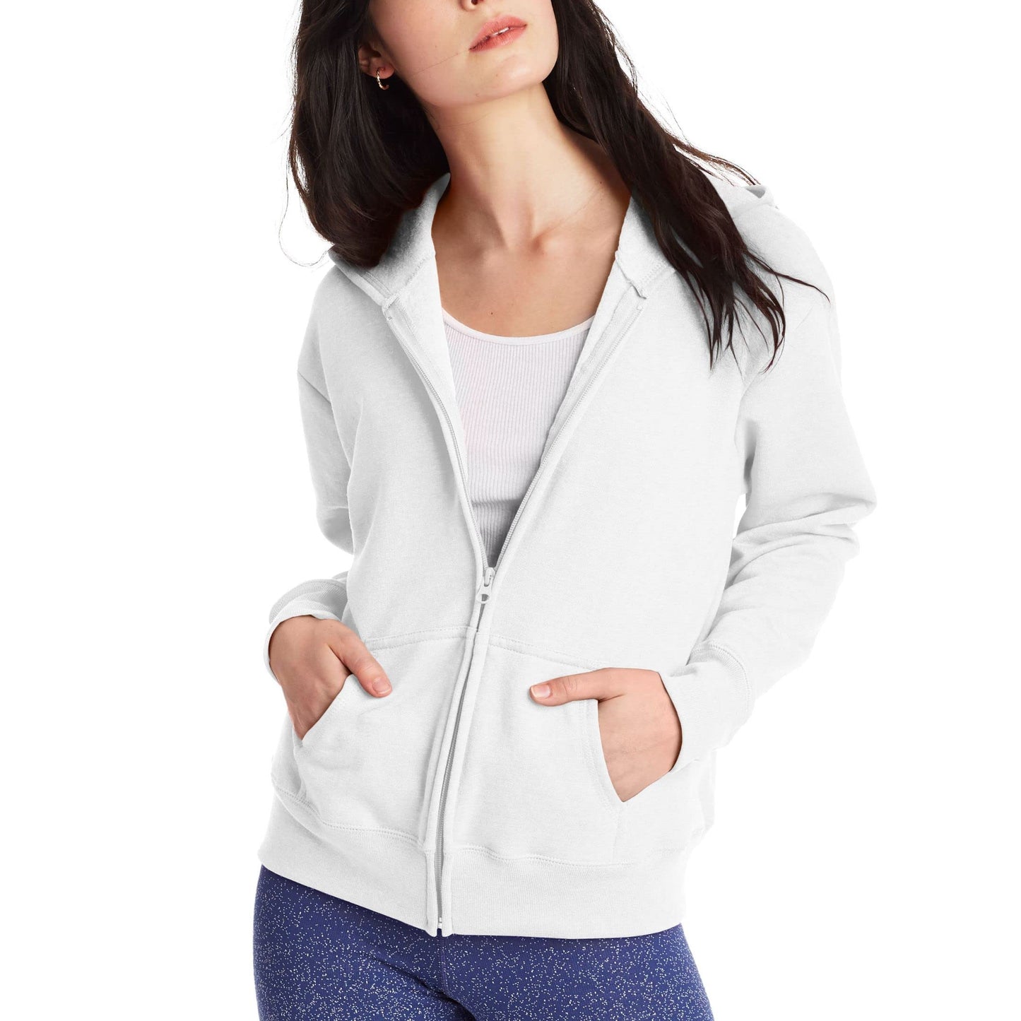 Hanes Women's Hoodie, Ecosmart Fleece Full-zip Hoodie, Zip-up Hooded Sweatshirt
