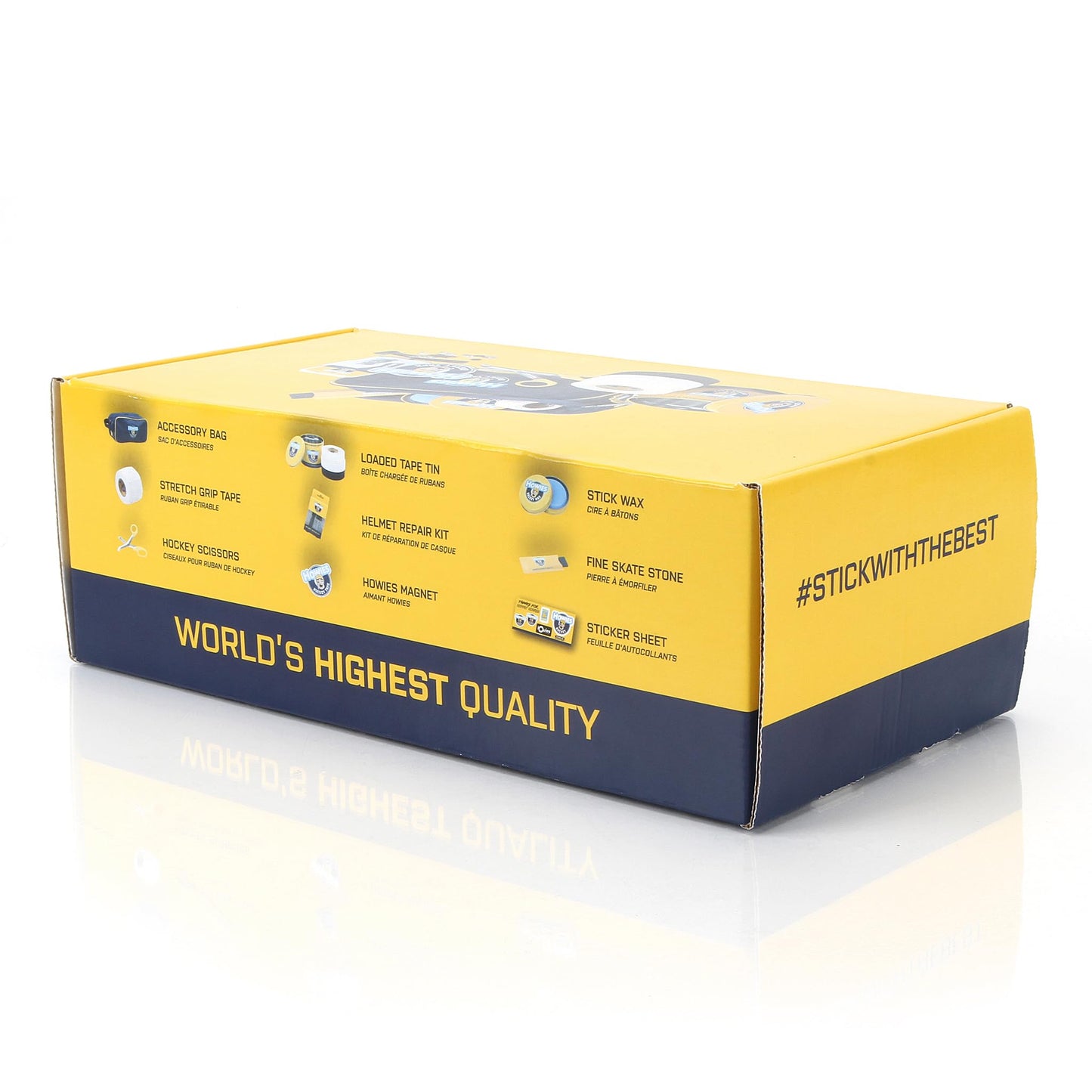 Howies Hockey Loaded Accessory Bag – Includes Stick, Grip, and Shin Pad Tape, Helmet Repair Kit, Fine Skate Stone and More! Ultimate Travel Bag and Gift for Hockey Players & Fans.