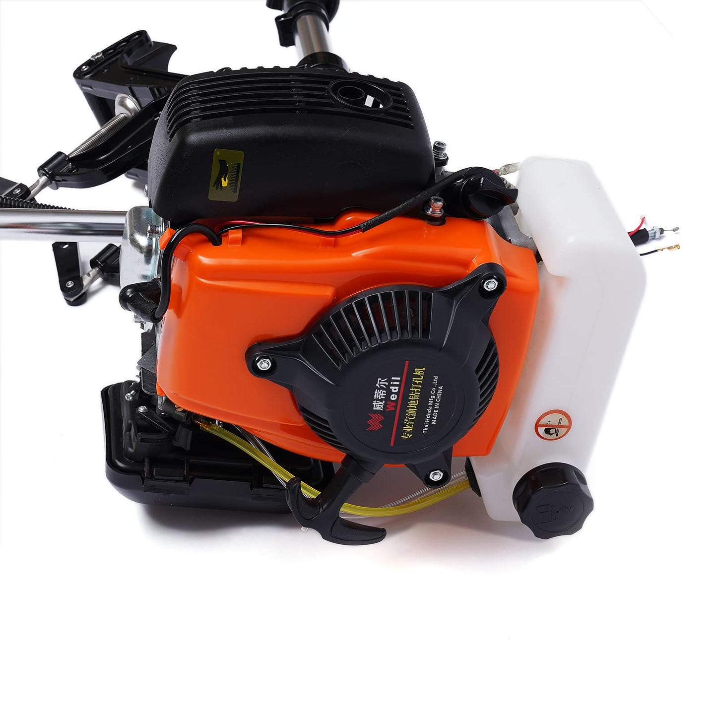2-Stroke 3.5HP Outboard Motor, 49CC Gas Powered Fishing Marine Heavy Duty Boat Engine, Short Shaft Tiller Control Half Water-cooling Air-cooling CDI Ignition System for Inflatable Yachts Canoes Boat