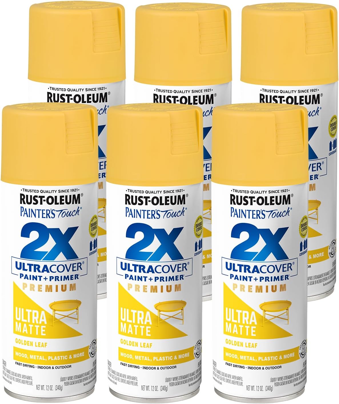 Rust-Oleum 331182 Painter's Touch 2X Ultra Cover Spray Paint, 12 oz, Ultra Matte Black