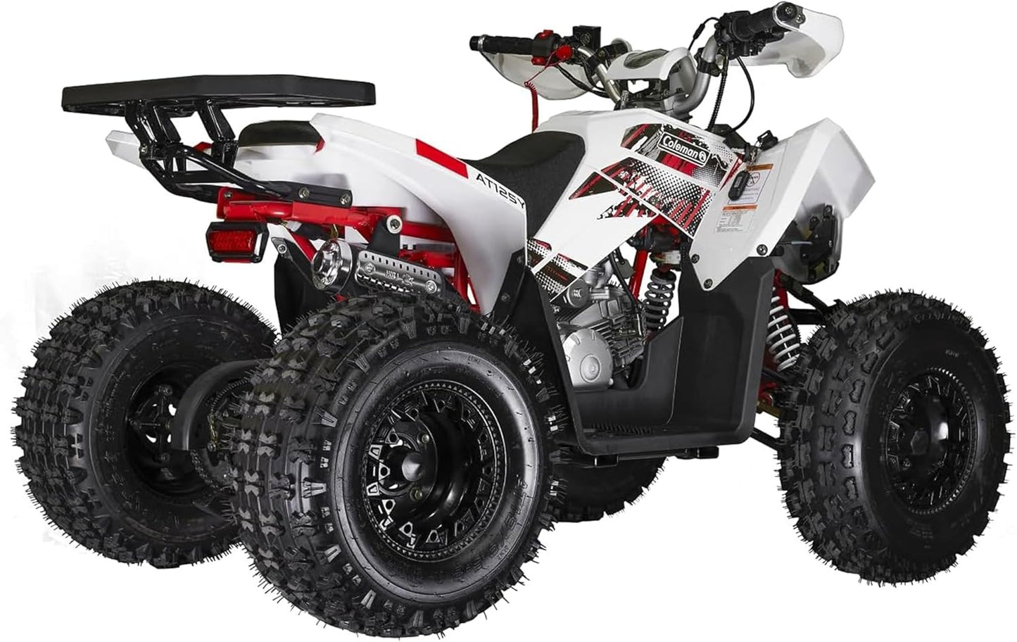 Coleman Powersports AT125Y 120cc Gas Powered Youth ATV, Hydraulic Disc Brakes, Independent Suspension, 175 lbs Maximum Load, Heavy-Duty Off-Road Utility Vehicle