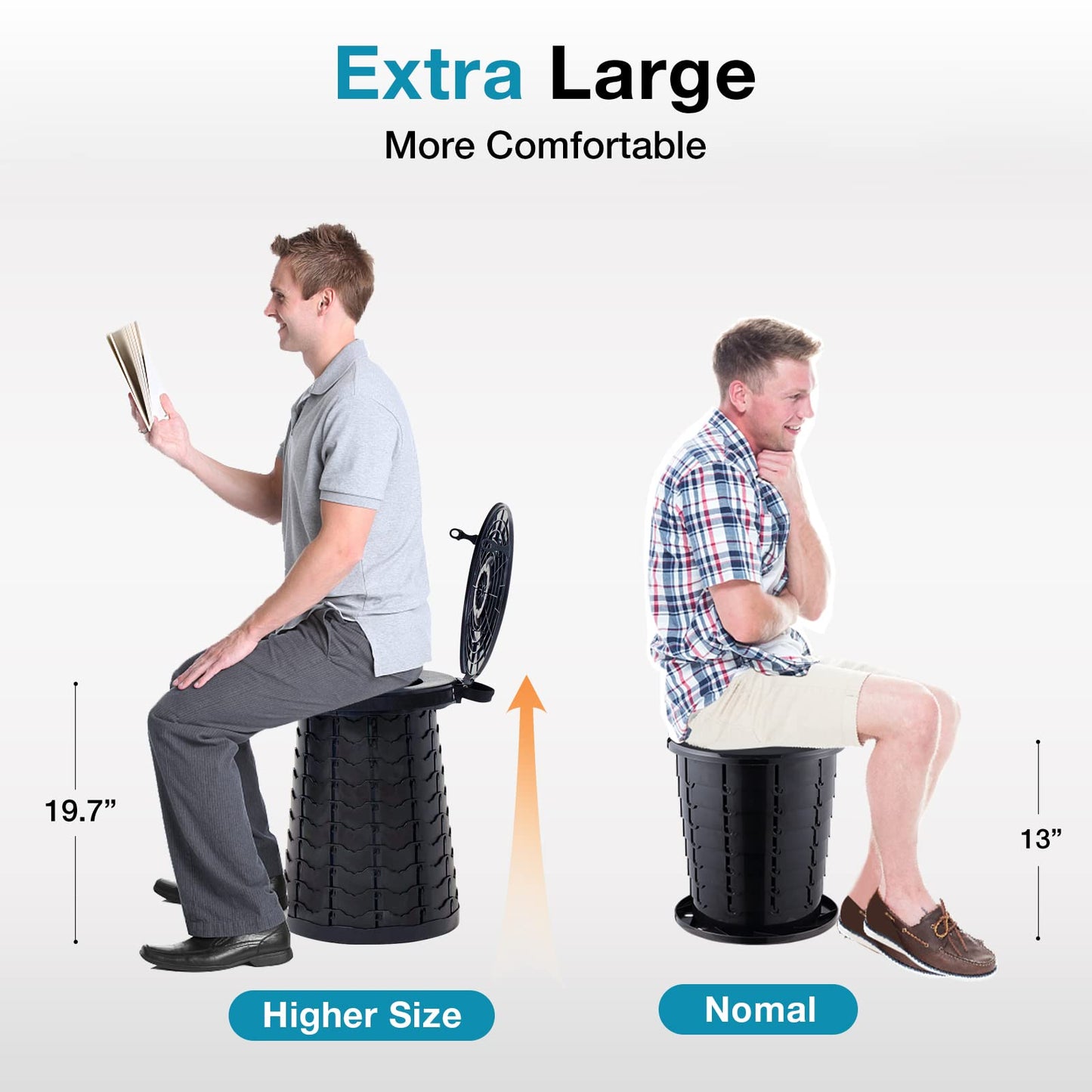 TRIPTIPS Upgrade Retractable Portable Toilet Travel Toilet Adjustable Height Camping Toilet Portable Potty for Adults Kids, Foldable Portable Toilet for Camping/Car