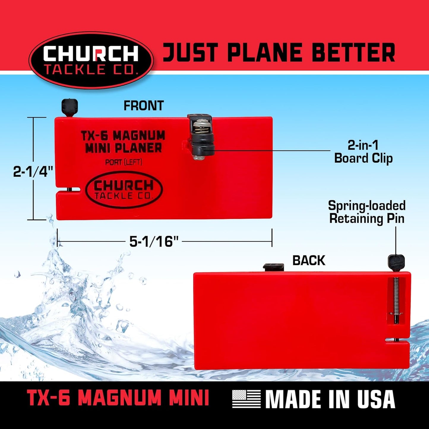 TX-6 Magnum Mini Planer Port by Church Tackle Co